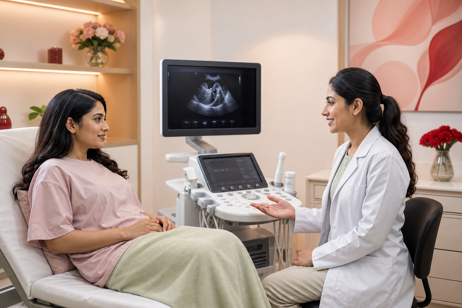 Women's health ultrasound consultation